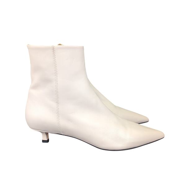 M. Gemi Shoes - M.Gemi Veronica Ecru Nappa Cream Ankle Booties Kitten Heel Point Womens 9.5 40.5